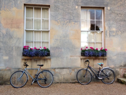 Bikes parked at Downing